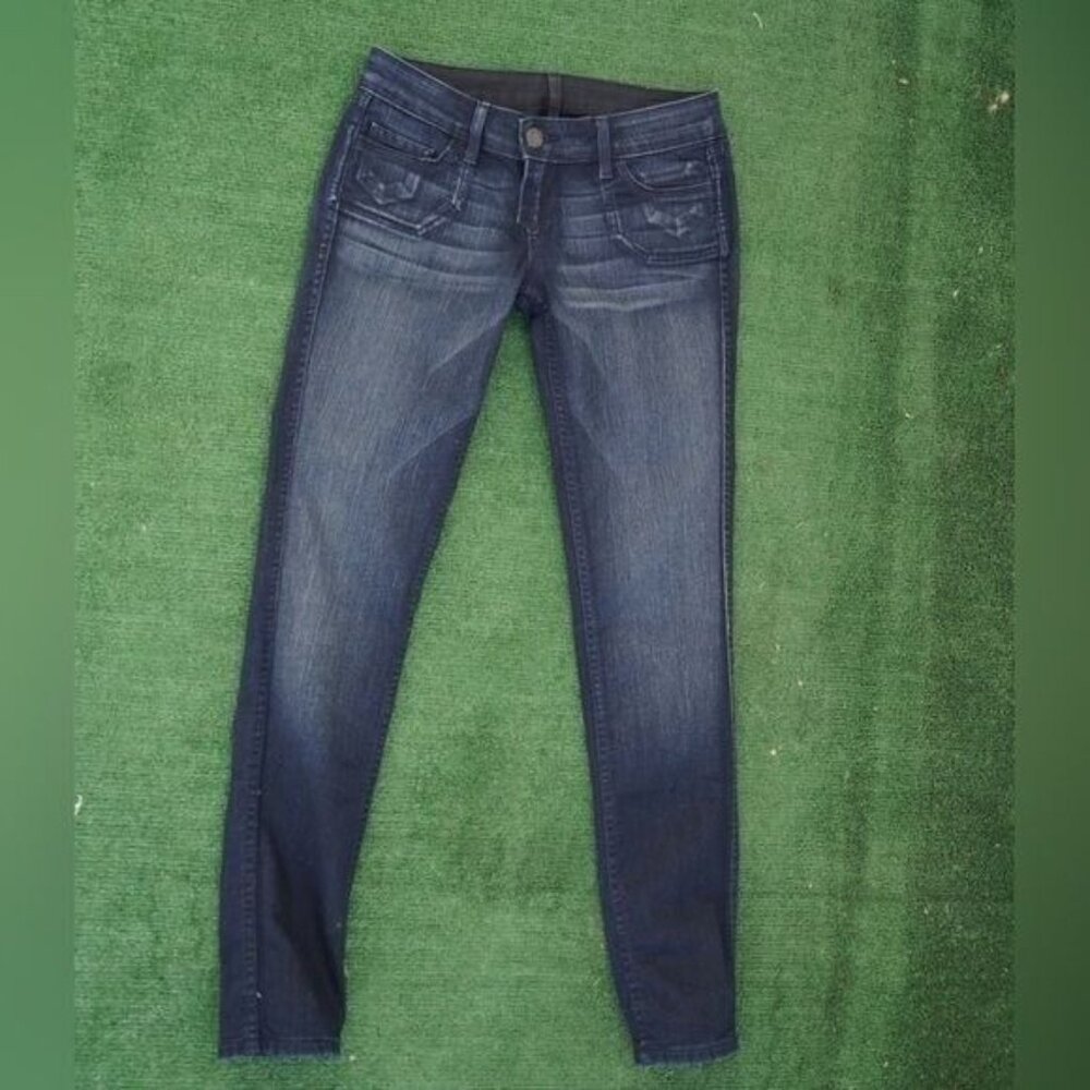 BleuLab Dark Blue Skinny Jeans Low Rise Reversible Denim Size 26